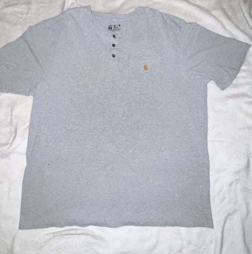 Carhartt Men's Workwear Pocket Short-Sleeve Henley T-Shirt Heather Gray 2XLT